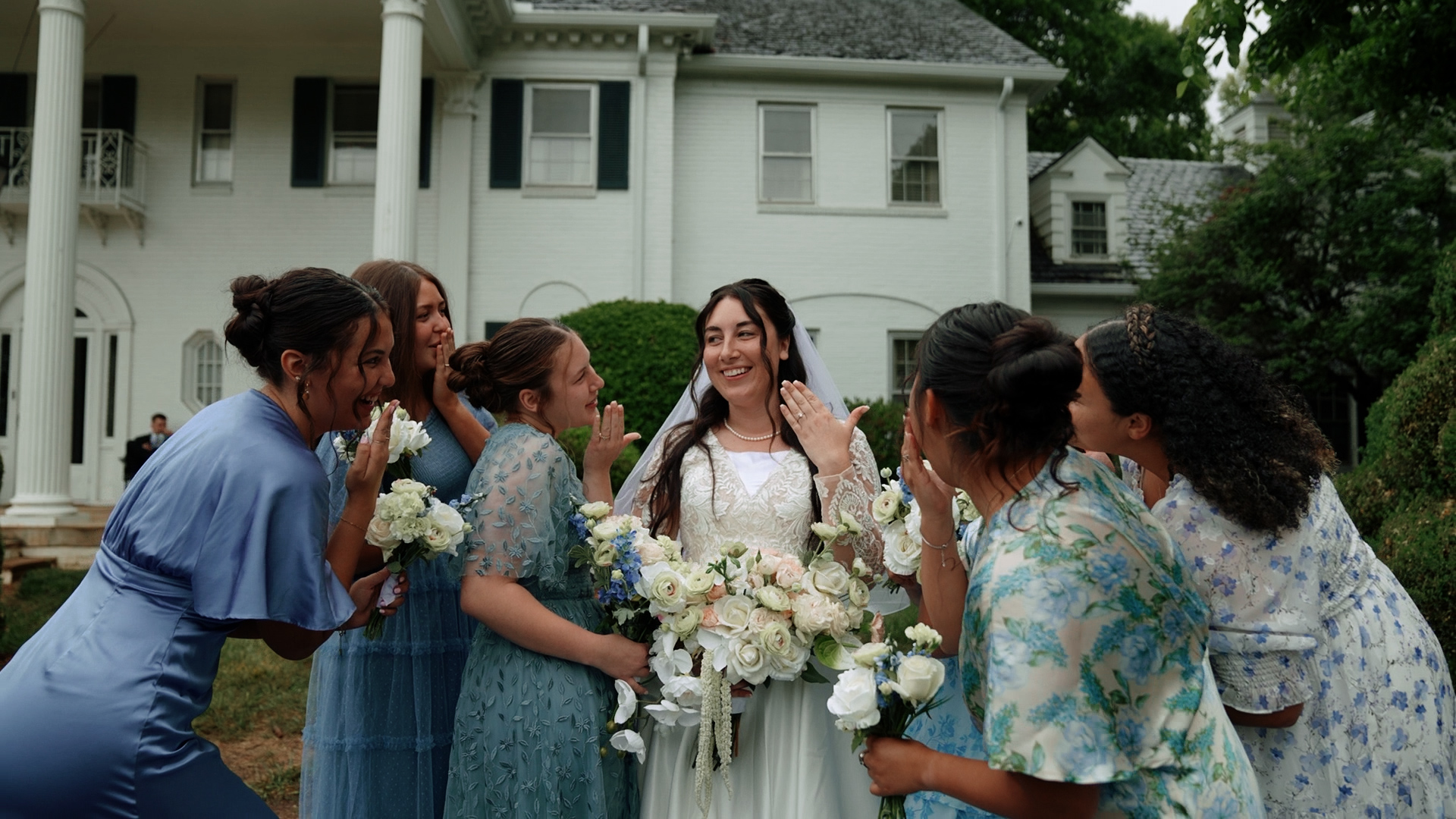 Grace & Greg wedding party — The Broyhill House Lenoir NC